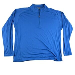 Smartwool Merino 150 Mens XXL Blue Quarter Zip Pullover Long Sleeve Base Layer